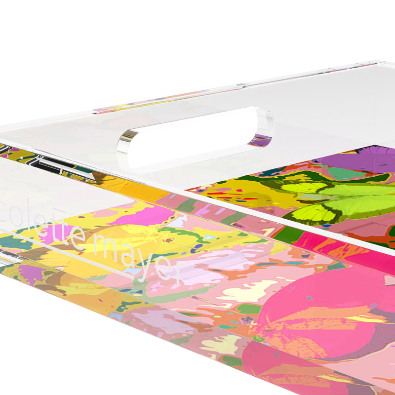 Mariposa Acrylic Rectangle Decorative Tray, 17"W x 10.5"D x 2"H, Pop