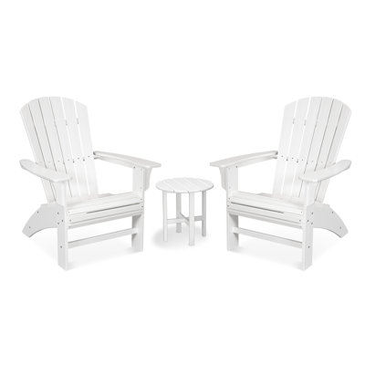 Yacht Club 3-Piece Curveback Adirondack Set