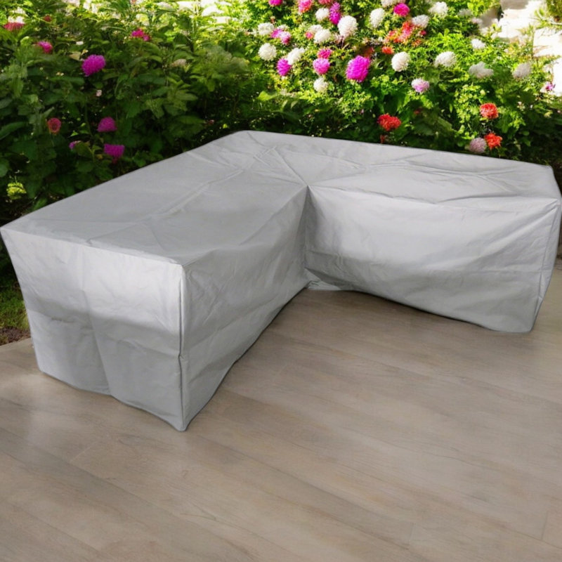 MILAN COVER :Heavy Duty Polyester Grey one piece Cover - to fit Milan Corner set MILCORLOU-WS (L2090/2030*H700cm)