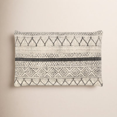 Zetta Geometric Cotton Lumbar Throw Pillow