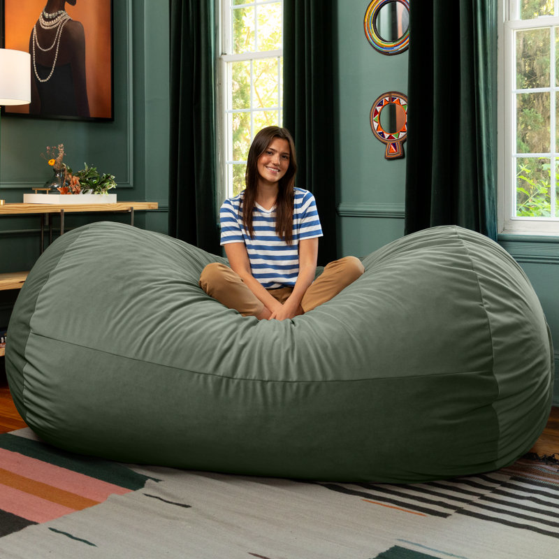 Canapé à billes Grand Lounger, Velours vert