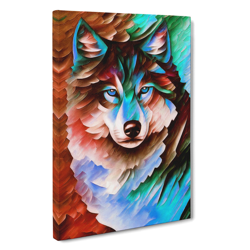 Wolf Portrait No.6 - Wrapped Canvas Print, 50cm H x 35cm W x 3cm D