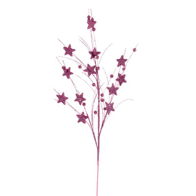 33" Star and Ball Glitter Spray, 6 per bag.