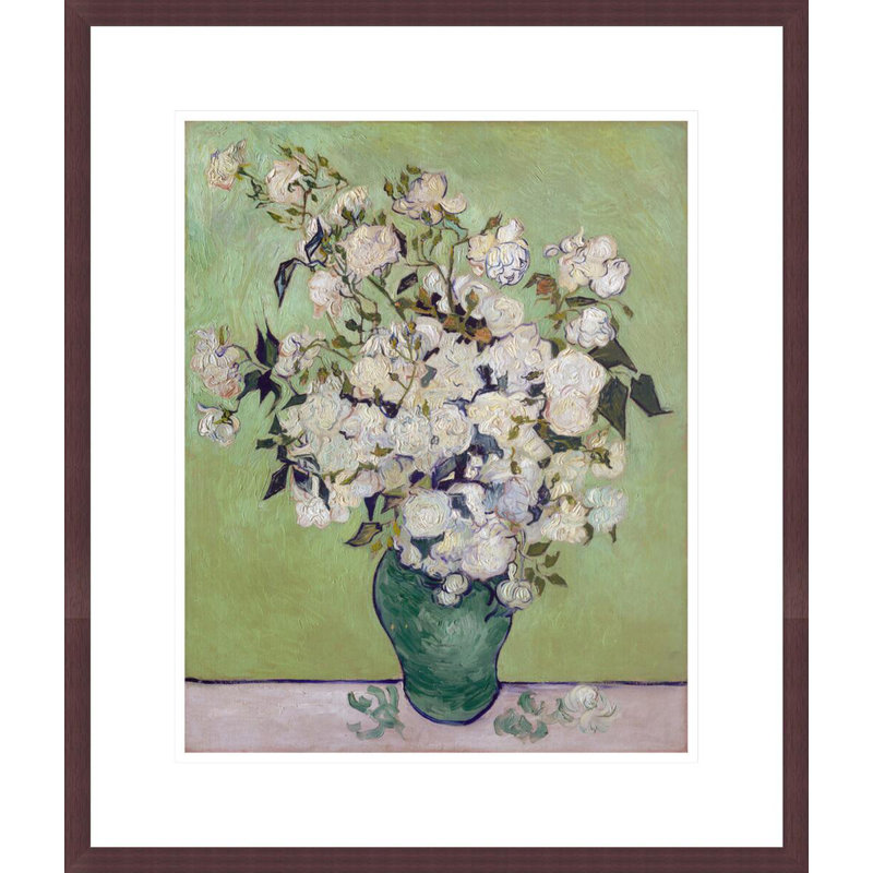 Roses par Vincent van Gogh - Impression sur toile, H 20,82 po x l 17,75 po
