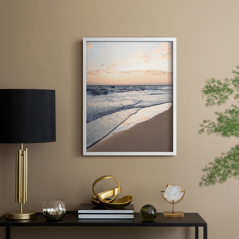 Reproduction encadrée Peaceful Shore - bois massif, H 11 po x l 9 po, Blanc
