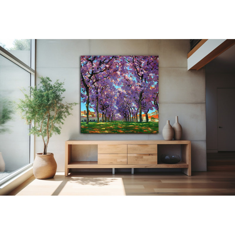 Cerisiers en fleurs, H 30 po x l 30 po