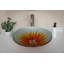 Lavabo de salle de bain vasque circulaire en verre Blossom