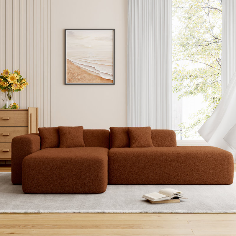 Canapé modulaire en L de 105 po avec méridienne Boneless, sans assemblage requis, Orienté à gauche (vu de face)