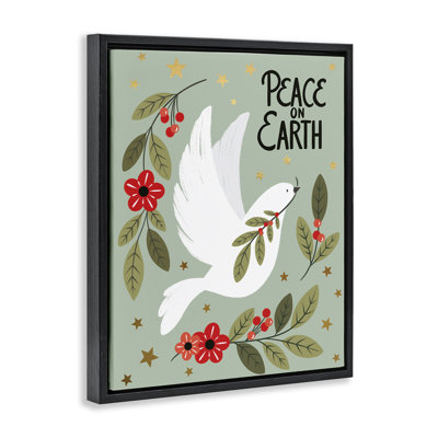 Seasonal Peaceful Dove Framed Floater Canvas Wall Art, design by Jo Taylor