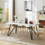 Grande table de salle à manger rectangulaire 70,9 po, grand bureau imperméable en grain de marbre pour 8 personnes, table de salle à manger familiale de luxe avec pieds réglables pour la cuisine, le salon, le bureau, l 70,9 po x P 35,4 po