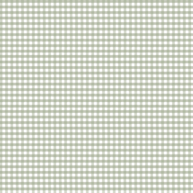 Blooming Garden Collection Small Check Wallpaper Roll, Green