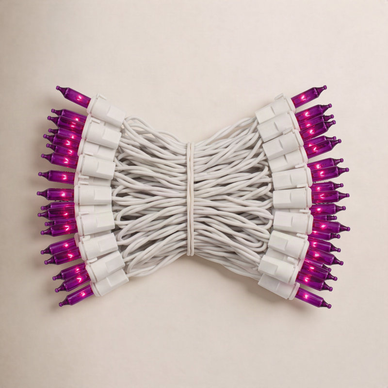 Mini Christmas String Lights, Purple, 23' L