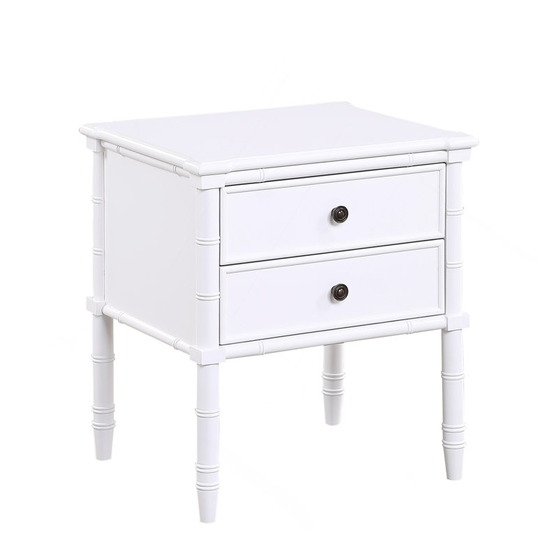 Emmett 2 Drawer Nightstand - White, White