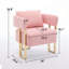 Chaise d'appoint rembourrée en molleton luxueux avec pieds en métal doré, pour salon et bureau, ensemble de 2-339340049