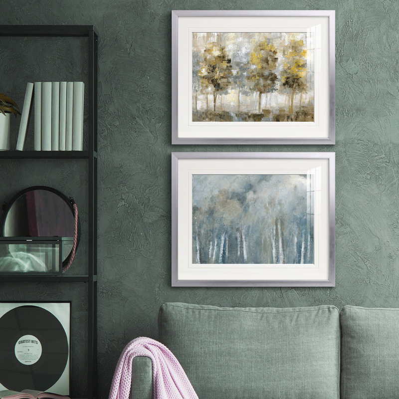 Reproduction de photo sur toile, Papier avec cadre argenté, Blanc mat