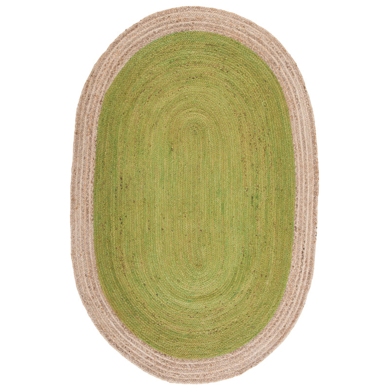Vicksburg Natural Fiber Hand Woven Jute Solid Color Rug, Oval 5' x 8'