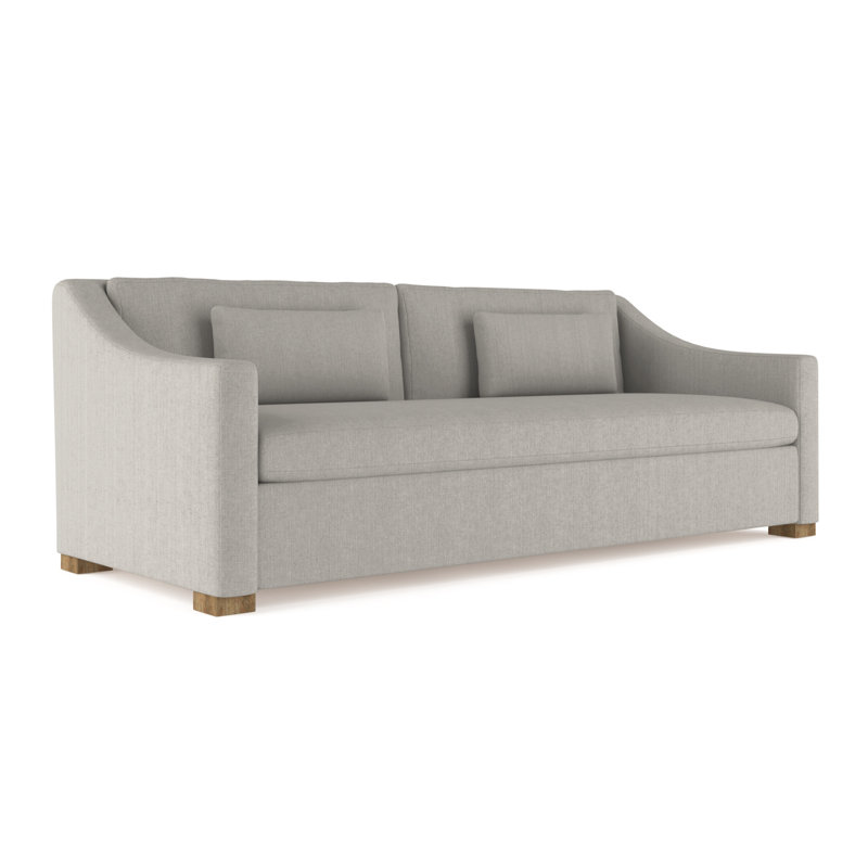 Canapé Crosby, H 32,5 po x l 96 po x P 43 po, Lin à tissage carré argenté, Patiné