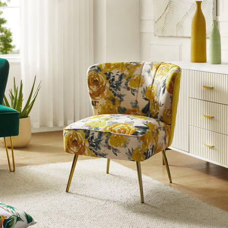 Felicia Velvet Barrel Chair with Tufted Back