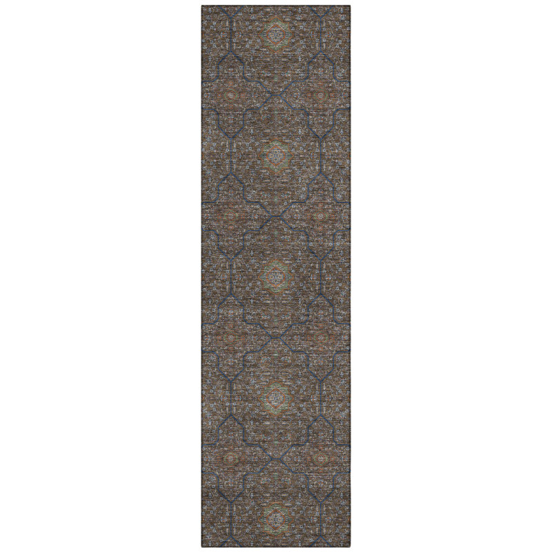 Machine Washable Indoor/Outdoor Erfried ACN2409 Global Rug, Runner 2'3" x 7'6"