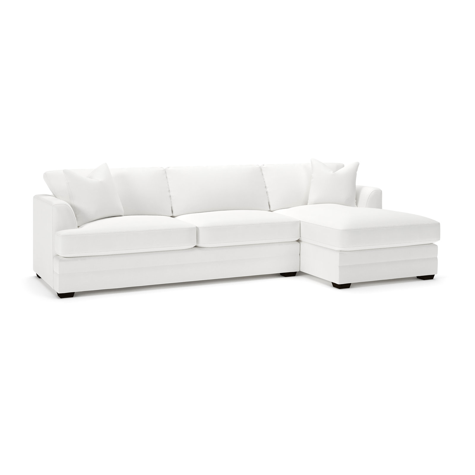Edan 2-Piece Upholstered Chaise Sectional, Bayou Off White Canvas, Right Hand Facing