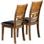 2 chaises d'appoint de salle à manger Teri, finition noyer, assise à coussin, élégance contemporaine, 2 chaises à aspect de nœuds, look, sérénité, charme, représentant