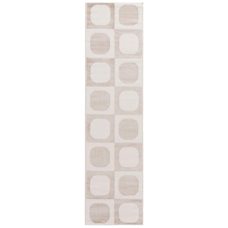 Tapis carré en polyester / polypropylène à motif géométrique tissé à la machine 6 pi 3 po x 6 pi Petherton