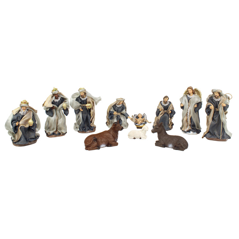 Ensemble de 11 crèches en tissu bleu 8 po, 8 po H x 4 po L x 3 po P