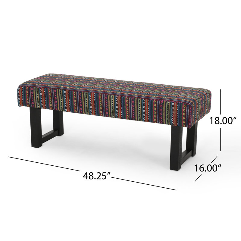 Banc rembourré Dreydan, Mauve / rayé