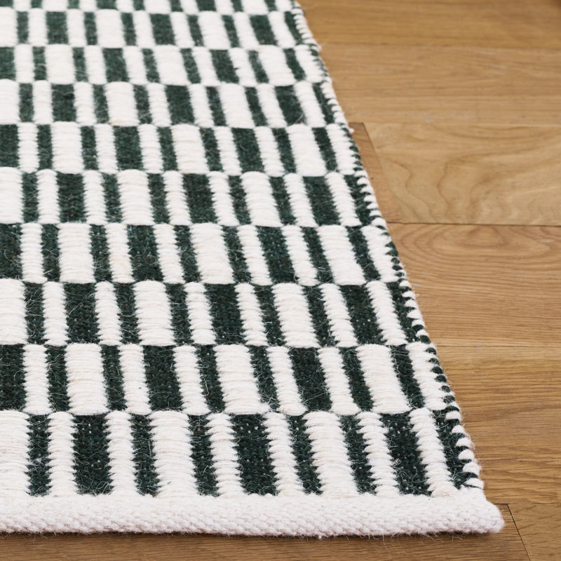 Vermont Hand Woven Wool, Cotton Solid Color Indoor Rug, Rectangle 6' x 9'