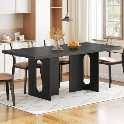 63-Inch Dining Table for 4-6 People, Rectangular Kitchen Table with Thickened Top