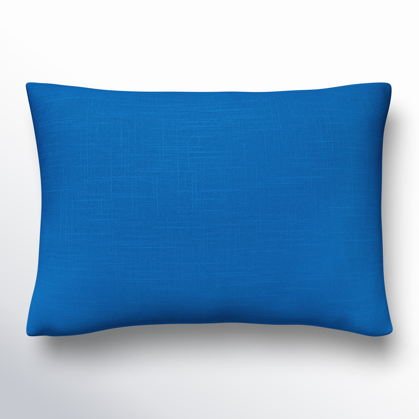 Laurette Cotton Lumbar Pillow Cover, Polyester/Polyfill, Blue