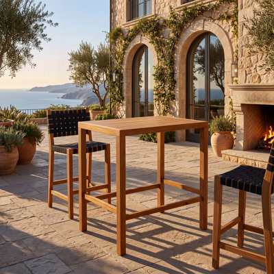 Solid Wood Outdoor Dining Table , 35.04 " W 35.04 " D