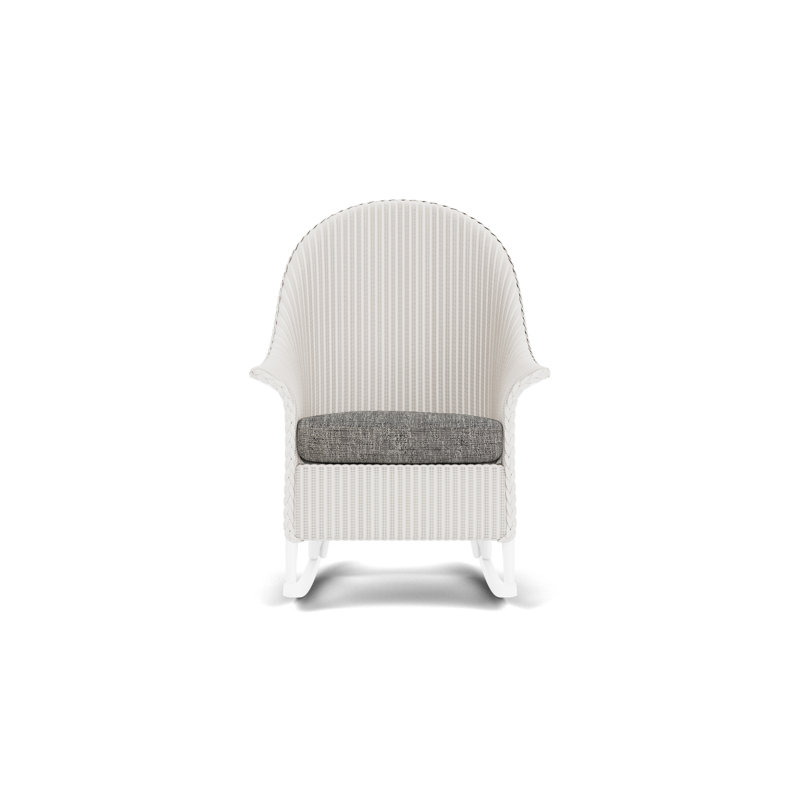 Loom Outdoor Rocker Chair, Black Sand, White