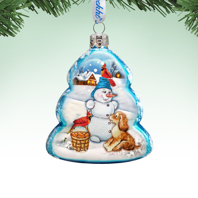 Ornement en verre bonhomme de neige