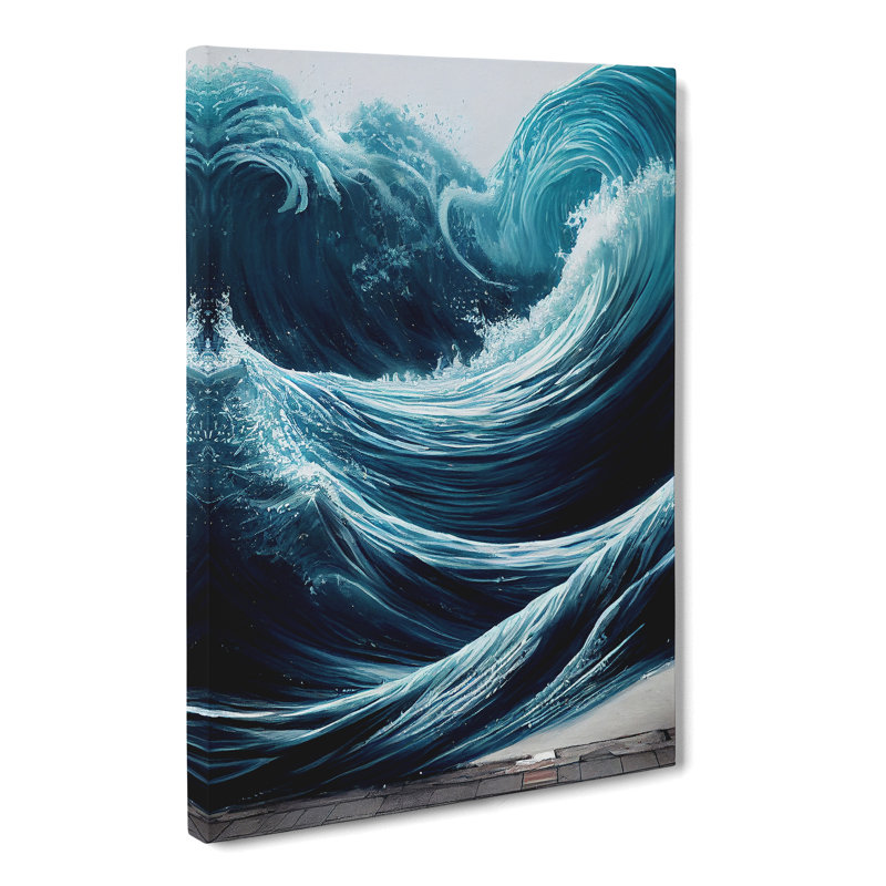 Seascape Ocean Street Art - Wrapped Canvas, 50cm H x 35cm W x 3cm D