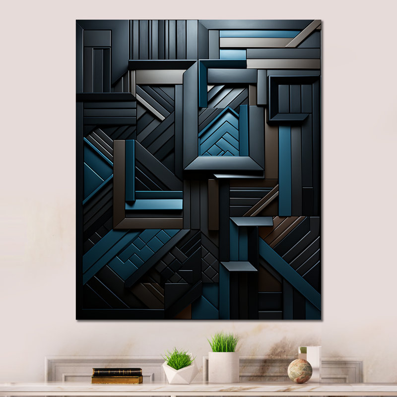 - Décoration murale en métal formes abstraites, H 44 po x l 34 po