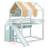 Full Size House Shape Loft Bed With Canopy, Wood Loft Bed With Roof, Built-In Bookshelves & Slide, Space-Saving Bed Frame-853865540