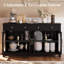 Grande armoire-buffet de 55 po avec rangement, armoire de rangement pour la cuisine avec 3 tiroirs et 4 portes vitrées, table basse avec buffet pour la salle à manger et le salon-106913212
