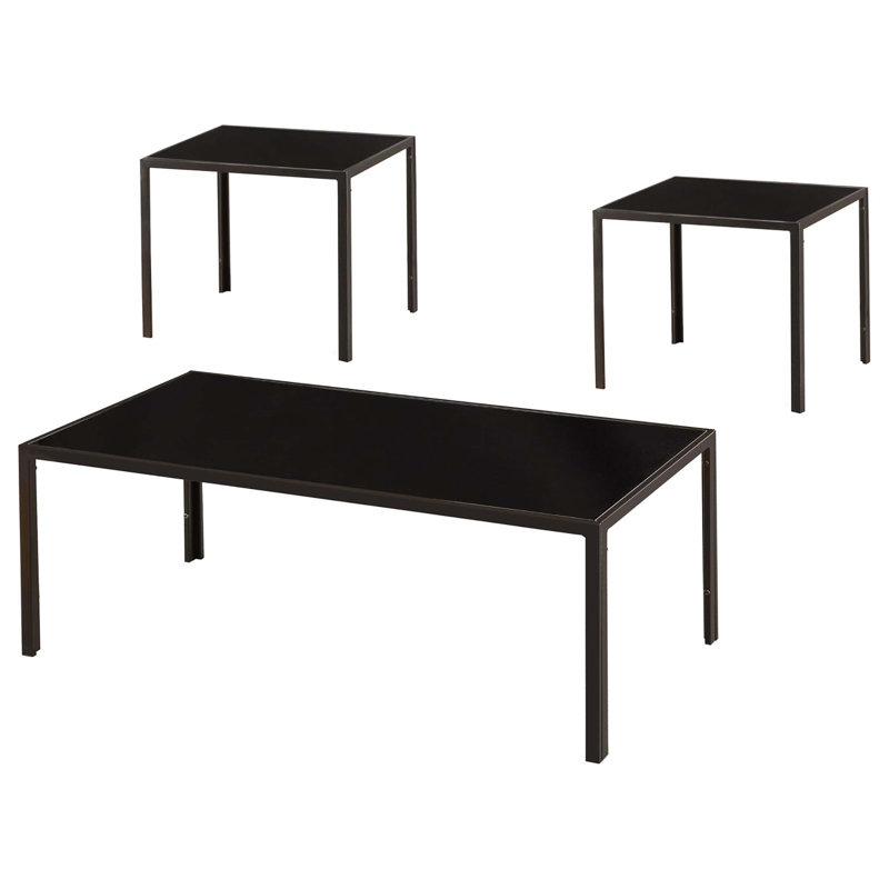 Zenita 3 - Piece Glass Top Living Room Table Set