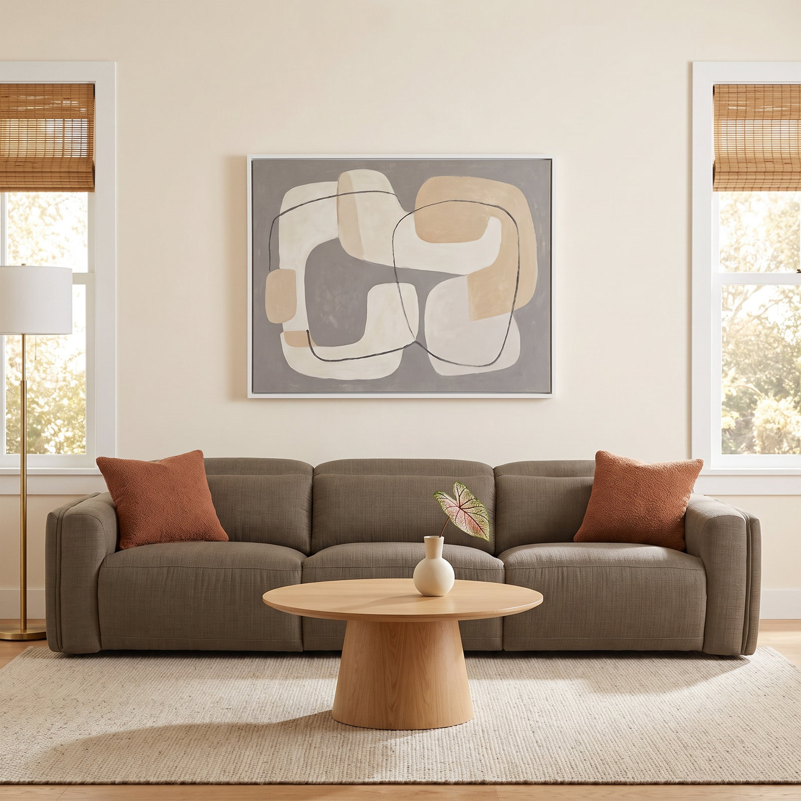 122" Reclining Sofa, Tan