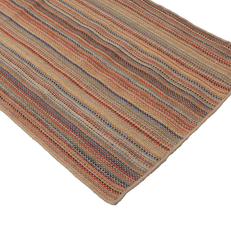 Multicolored Stripe Modern Tibetan Wool Runner - 2'9" X 30'