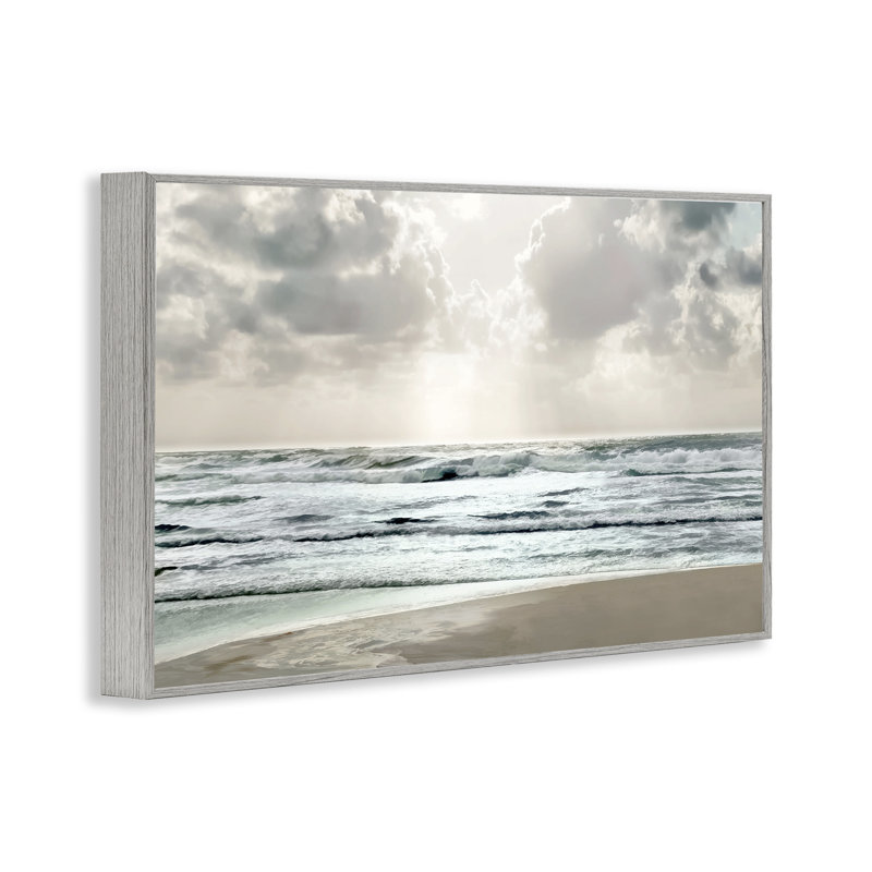 Giclée de plage nuageuse par Mike Calascibetta, Estampe numérique Farmhouse, H 16 po x l 24 po