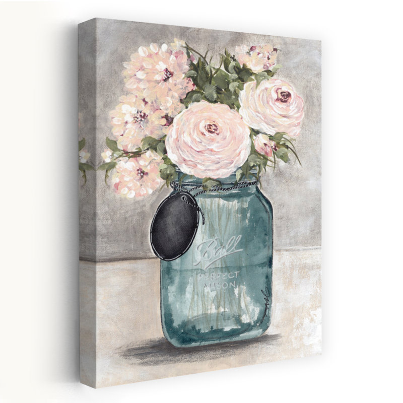 Ranunculus rose, nature morte, art floral printanier contemporain, H 36 po x l 24 po