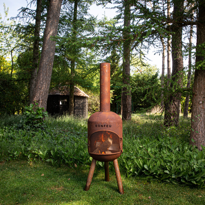 Triangle Steel Chimnea, Orange