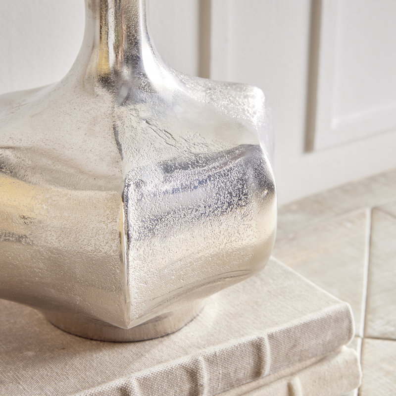 Aluminum Table Vase, 8.75" H x 9" W x 8" D