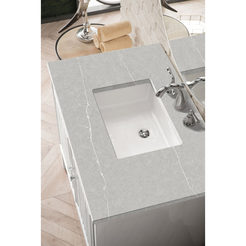 Athens 36'' W Single Vanity, Ethereal Noctis, 8" Widespread, Glossy White