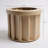 Round Strata Wood Tone Aluminum Planter with Drainage & Water Tray-1092094663-1092094680