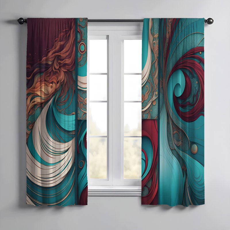 Paire de rideaux semi-transparents Rohthash, L 56 po x L 78 po