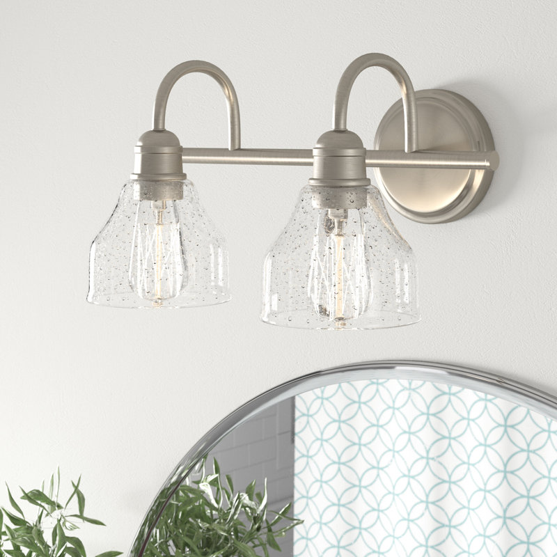 Éclairage pour salle de bain 2 lumières Antioch, Nickel brossé