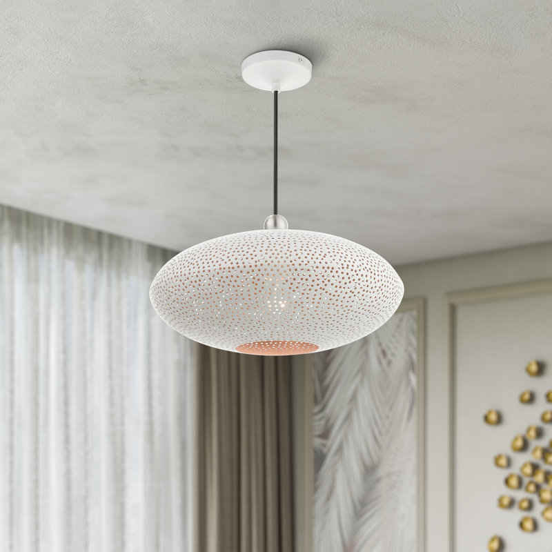 Luminaire suspendu géométrique 1 lumière Bion, Blanc